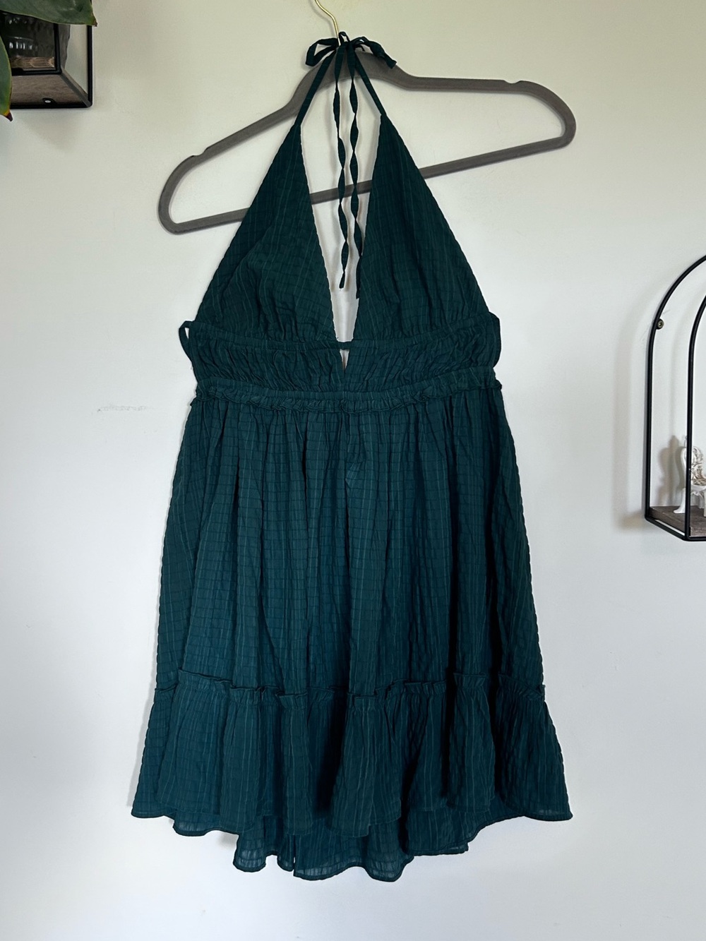 NWT Berlook Green Halter Tie Swimsuit Coverup Top Size Medium